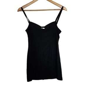 Vintage y2k black open split tank top